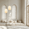 Полилей Zambelis 25170 PENDANT LIGHT 1xE27 MULBERRY SILK - METAL WHITE | Osvetlenieto.bg