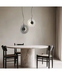 LED Полилей Zambelis 23075 PENDANT LED LIGHT 11W 3000K METAL-GLASS, BLACK-CLEAR GLASS | Osvetlenieto.bg