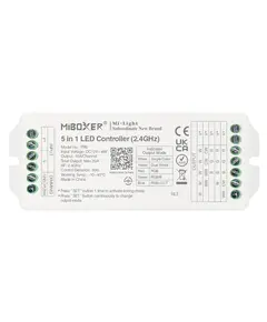 MiBoxer PR5 мощен LED димер/контролер 5в1 MONO/CCT/RGB/RGBW/RGBCCT 2.4GHz 12-48V 20A | Osvetlenieto.bg