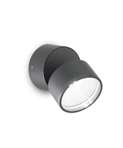 LED Фасаден аплик OMEGA AP ROUND ANTRACITE 4000K 285467 Ideal Lux  IP54 | Osvetlenieto.bg