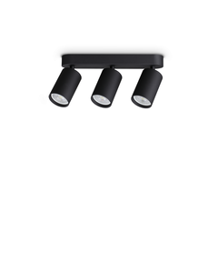 Спот DYNAMITE PL3 LINEAR ROUND NERO 371252 Ideal Lux 3xGU10 | Osvetlenieto.bg