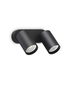 Спот DYNAMITE AP2 ROUND NERO 367385 Ideal Lux 2xGU10 | Osvetlenieto.bg