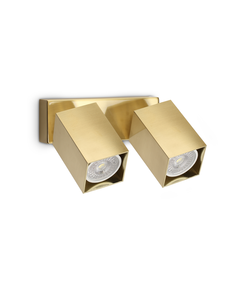 Спот DYNAMITE AP2 SQUARE OTTONE 371245 Ideal Lux 2xGU10 | Osvetlenieto.bg