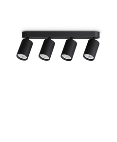 Спот DYNAMITE PL4 LINEAR ROUND NERO 371344 Ideal Lux 4xGU10 | Osvetlenieto.bg