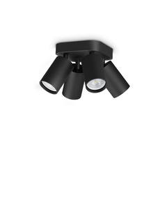 Спот DYNAMITE PL4 ROUND NERO 371290 Ideal Lux 4xGU10 | Osvetlenieto.bg