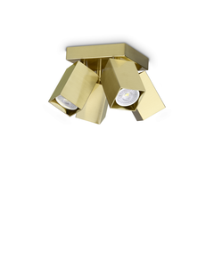 Спот DYNAMITE PL4 SQUARE OTTONE 371320 Ideal Lux 4xGU10 | Osvetlenieto.bg