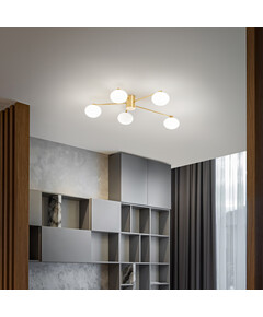 Плафон HERMES PL5 D90 OTTONE 288277 Ideal Lux 5xG9 | Osvetlenieto.bg