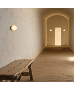 Аплик Zambelis 25418 WALL LIGHT 1xG9 NATURAL STONE - BROWN WOOD - OPAL GLASS | Osvetlenieto.bg