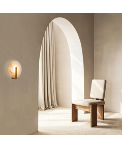 LED Аплик Zambelis 2552 WALL LED LIGHT 5W 3000K ALABASTER - BRASS | Osvetlenieto.bg