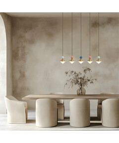 LED Полилей Zambelis 25103 PENDANT LED LINE LIGHT 32W 3000K CERAMIC - METAL - GLASS, BRASS | Osvetlenieto.bg