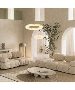 LED Полилей Zambelis 2544 ROUND PENDANT LED LIGHT 45W 3000K TRIAC ALABASTER - BRASS Dimmable Triac | Osvetlenieto.bg