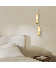 LED Полилей Zambelis 2545 PENDANT LED LIGHT 7W 3000K TRIAC ALABASTER - BRASS | Osvetlenieto.bg