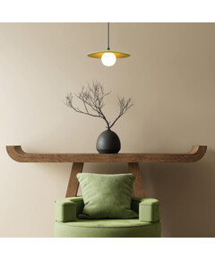 Полилей Zambelis 2597 PENDANT LIGHT 1xG9 OLIVE GREEN CLAY- BLACK - METAL - OPAL GLASS | Osvetlenieto.bg