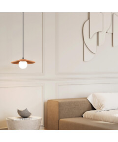Полилей Zambelis 2598 PENDANT LIGHT 1xG9 TERRACOTTA CLAY - BLACK - METAL - OPAL GLASS | Osvetlenieto.bg