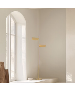 LED Лампион ZAMBELIS 25194 FLOOR LED LIGHT 12W 3000K BRUSHED GOLD MOVABLE LIGHT DEFLECTORS STEP DIMMING | Osvetlenieto.bg