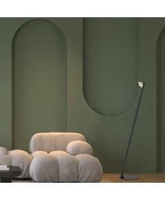 LED Лампион ZAMBELIS 25345 FLOOR LED LIGHT 7W 3000K SANDY BLACK BASE - BRUSHED NICKEL SHADE 359° MOVABLE | Osvetlenieto.bg