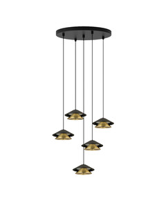 LED Полилей ZAMBELIS 25453 PENDANT LED LIGHT 45W 3000K BLACK BASE - SANDY BLACK SHADE - BRUSHED GOLD ELECTROPLATE | Osvetlenieto.bg