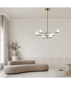 LED Полилей ZAMBELIS 23019 PENDANT LED LIGHT 42W 3000K METAL-GLASS GOLD | Osvetlenieto.bg