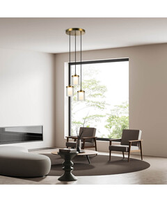 LED Полилей ZAMBELIS 23021 PENDANT LED LIGHT 20W 3000K METAL-GLASS GOLD | Osvetlenieto.bg