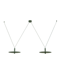 LED Полилей ZAMBELIS 23228 PENDANT LED LIGHT 2x7W 3000K METAL ARMY GREEN | Osvetlenieto.bg