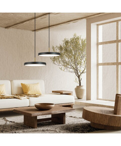 LED Полилей ZAMBELIS 25145 PENDANT LED LIGHT 17W 3000K BLACK MATT - BRUSHED BRASS | Osvetlenieto.bg