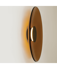 LED Аплик ZAMBELIS 25272 WALL LED LIGHT 22W 2700K-3000K TRIAC BLACK MATT - TAWNY GLASS | Osvetlenieto.bg