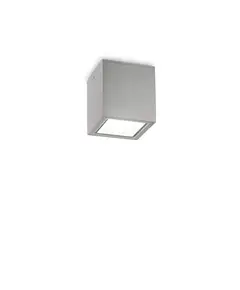 Външен плафон TECHO PL1 D09 SQUARE GRIGIO 326894 Ideal Lux 1xGU10 IP54 | Osvetlenieto.bg