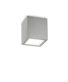 Външен плафон TECHO PL1 D15 SQUARE GRIGIO 326887 Ideal Lux 1xGU10 IP54 | Osvetlenieto.bg