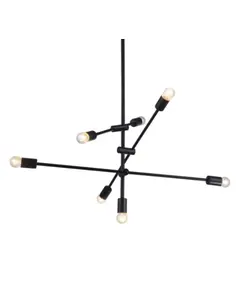 Винтидж полилей LUTHER OD680107BK Aca Lighting 7xE27 | Osvetlenieto.bg