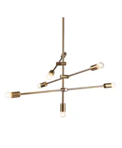 Винтидж полилей LUTHER OD680107BR Aca Lighting 7xE27 | Osvetlenieto.bg