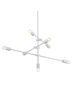 Винтидж полилей LUTHER OD680107WH Aca Lighting 7xE27 | Osvetlenieto.bg