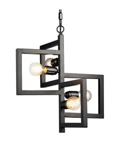 Винтидж полилей SIRIUS KS14254BK Aca Lighting 4xE27 | Osvetlenieto.bg