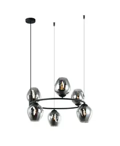 Полилей Roxane MDM-4045-6 BK+SG Italux | Osvetlenieto.bg