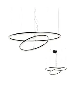 LED Полилей ORBIT 01-1953-TRIAC Redo 108W 3000K D1000+600 SAND BLACK | Osvetlenieto.bg