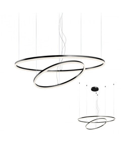 LED Полилей ORBIT 01-1953-TRIAC Redo 108W 3000K D1000+600 SAND BLACK | Osvetlenieto.bg