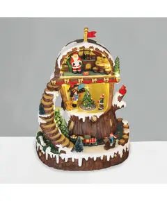 Коледна декорация WOOD SANTA’S HOUSE X0328 Aca Lighting | Osvetlenieto.bg
