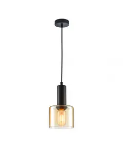 Пендел SANTIA PND-65342-1-BK+AMB Italux 1xE27 | Osvetlenieto.bg