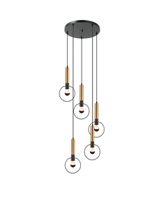Полилей MIRACOLO HL39975P53BB Aca Lighting 5xE27 | Osvetlenieto.bg