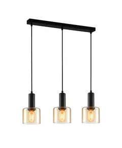 Полилей SANTIA PND-65342-3-BK+AMB Italux 3xE27 | Osvetlenieto.bg