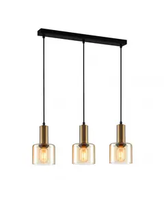 Полилей SANTIA PND-65342-3-BRO+AMB Italux 3xE27 | Osvetlenieto.bg