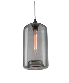 Винтидж полилей ZAMBELIS 14101 PENDANT 1L GLASS GREY 1xE27 | Osvetlenieto.bg