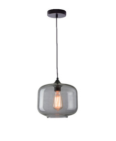 Винтидж полилей ZAMBELIS 14102 PENDANT 1L GLASS SMOKED GREY 1xE27 | Osvetlenieto.bg