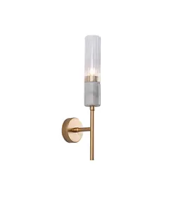 Аплик ZAMBELIS 20352 WALL LIGHT MARBLE-GLASS GOLD MATT 1XG9 | Osvetlenieto.bg