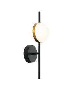 LED Аплик ZAMBELIS 2003 SCONCE ALUMINIUM-METAL-ACRYLIC BLACK&GOLD 8W 3000K | Osvetlenieto.bg
