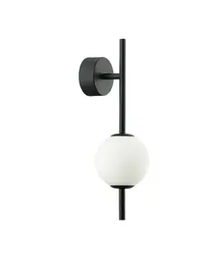 LED Аплик ZAMBELIS 20133 WALL LIGHT GLASS &METAL WHITE-BLACK 6W 3000K | Osvetlenieto.bg