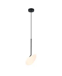 LED Пендел ZAMBELIS 20254 PENDANT LIGHT MATT OPAL WHITE GLASS & BLACK METAL 5W 3000K | Osvetlenieto.bg