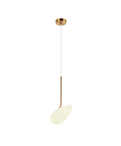 LED Пендел ZAMBELIS 20255 PENDANT LIGHT MATT OPAL WHITE GLASS BRASS METAL 5W 3000K | Osvetlenieto.bg