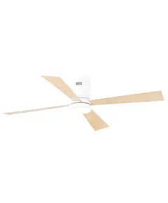 LED Плафон ZAMBELIS 19137 CEILING FAN WHITE MAT MAPLE WOOD-WHITE 15W 3000K-6000K | Osvetlenieto.bg