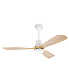 LED Плафон ZAMBELIS 19140 PENDANT FAN WHITE NATURAL WOOD LED 15W 3000K-6000K | Osvetlenieto.bg