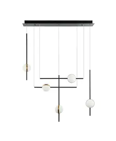 LED Полилей ZAMBELIS 2001 PENDANT LIGHT ALUMINIUM-METAL-ACRYLIC BLACK&GOLD 38W 3000K | Osvetlenieto.bg